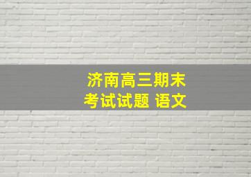 济南高三期末考试试题 语文